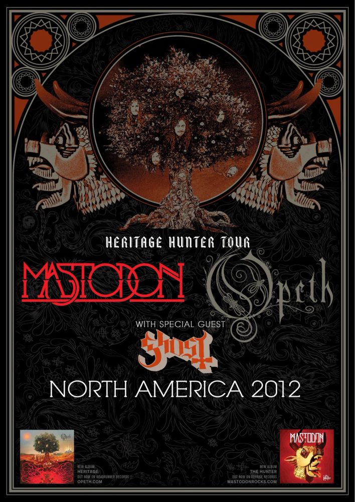 Mastodon, Opeth, Ghost at Meridian Hall — April 7, 2012 concert flyer