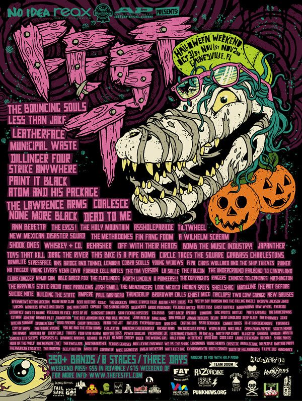 Leatherface, ADDC, Chillerton, and others at The Venue in Gainesville, FL — November 2, 2008 concert flyer