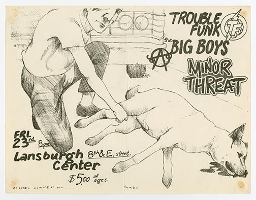 Trouble Funk, Minor Threat, Big Boys, and others at Lansburgh Cultural Center — September 23, 1983 concert flyer