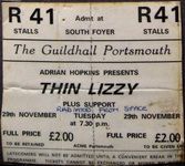 Thin Lizzy at Guildhall — November 29, 1977 concert flyer