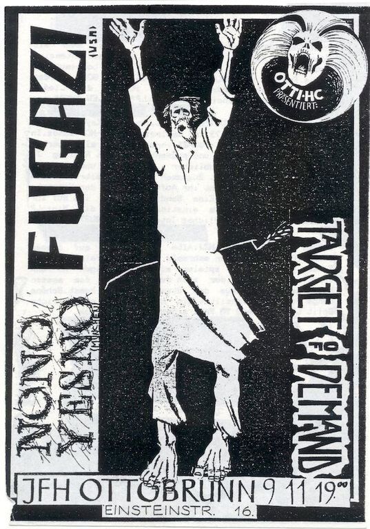 Fugazi at J.U.Z. in Ottobrunn — November 9, 1988 concert flyer