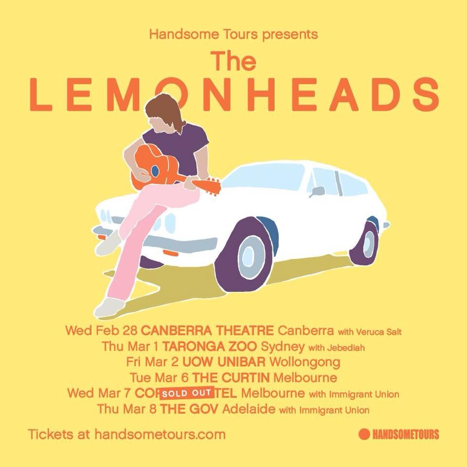 The Lemonheads, L'Enfant Terrible at University of Wollongong in Gwynneville, Australia — March 2, 2018 concert flyer