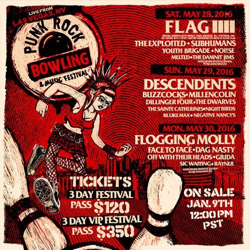 Dillinger Four, Descendents, The Buzzcocks, and others at vacant lot, 7th & Stewart in Las Vegas, NV — May 29, 2016 concert flyer Dillinger Four, Descendents, The Buzzcocks, and others at vacant lot, 7th & Stewart in Las Vegas, NV — May 29, 2016 concert flyer