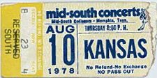 Thin Lizzy, Kansas at Mid-South Coliseum in Memphis, TN — August 10, 1978 concert flyer