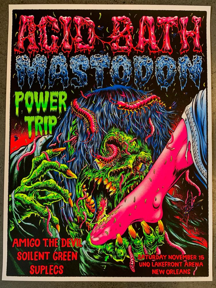Mastodon, Acid Bath, Power Trip, and others at UNO Lakefront Arena in New Orleans, LA — November 15, 2025 concert flyer