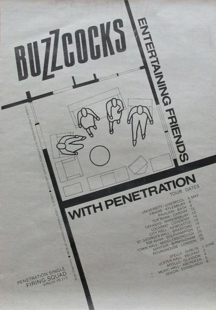 The Buzzcocks, Penetration at Glasgow Apollo in Glasgow, Scotland — June 4, 1978 concert flyer The Buzzcocks, Penetration at Glasgow Apollo in Glasgow, Scotland — June 4, 1978 concert flyer