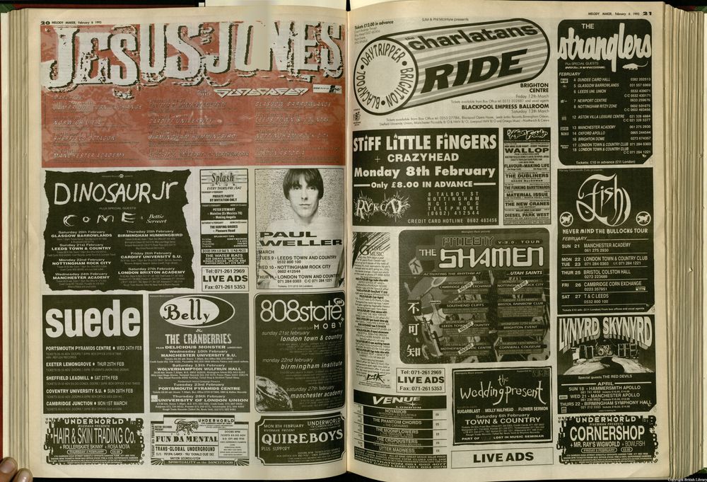 Dinosaur Jr., Come, Bettie Serveert at O2 Academy Brixton — February 27, 1993 concert flyer