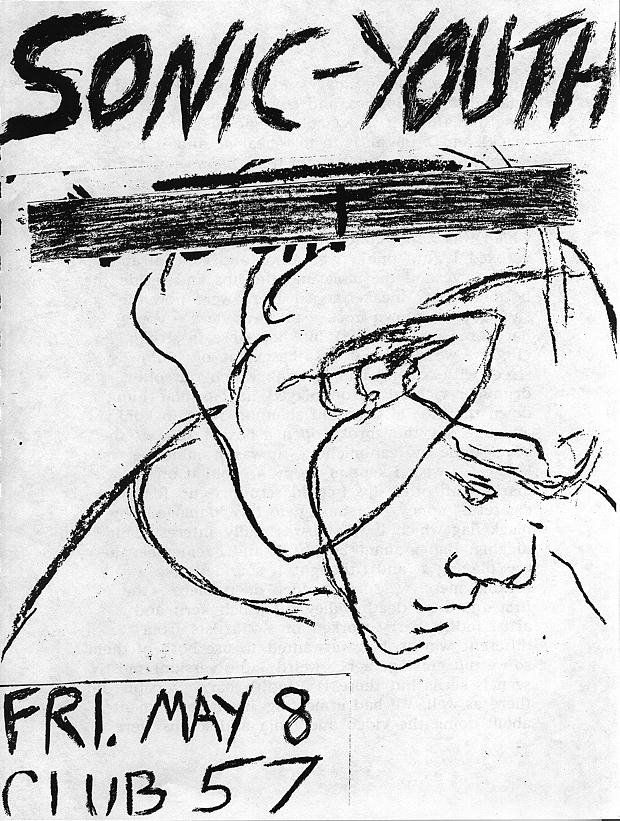 Sonic Youth at Club 57 in New York, NY — May 8, 1981 concert flyer