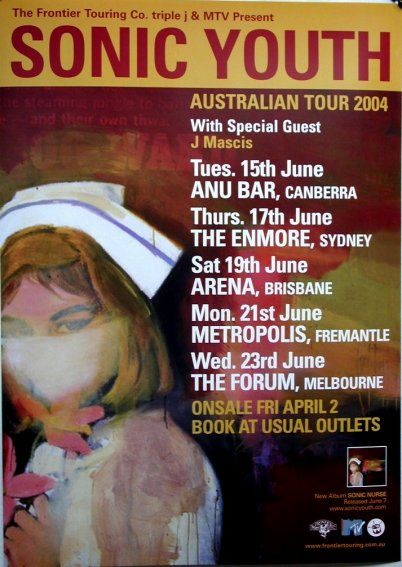Sonic Youth, J. Mascis, Cassette at Enmore Theatre — June 17, 2004 concert flyer