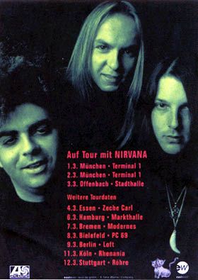 The Melvins at Kunsthaus Rhenania in Cologne, Germany — March 11, 1994 concert flyer