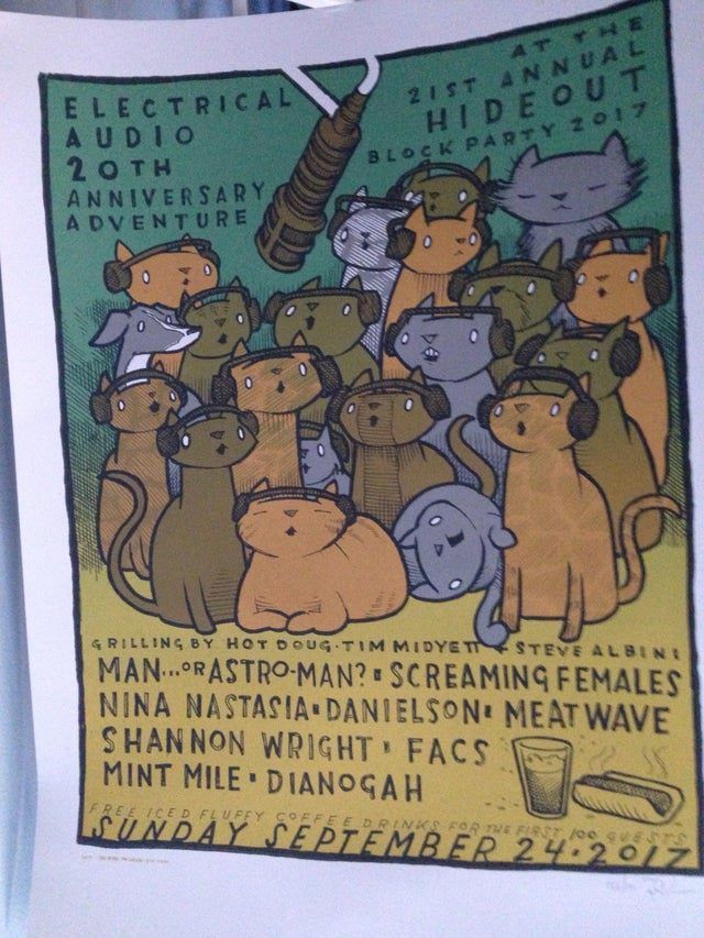 Screaming Females, Shannon Wright, Nina Nastasia, and others at Hideout in Chicago, IL — September 24, 2017 concert flyer Screaming Females, Shannon Wright, Nina Nastasia, and others at Hideout in Chicago, IL — September 24, 2017 concert flyer