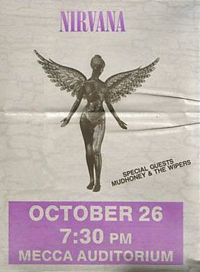 Nirvana, Mudhoney, Jawbreaker, and others at Mecca Auditorium — October 26, 1993 concert flyer