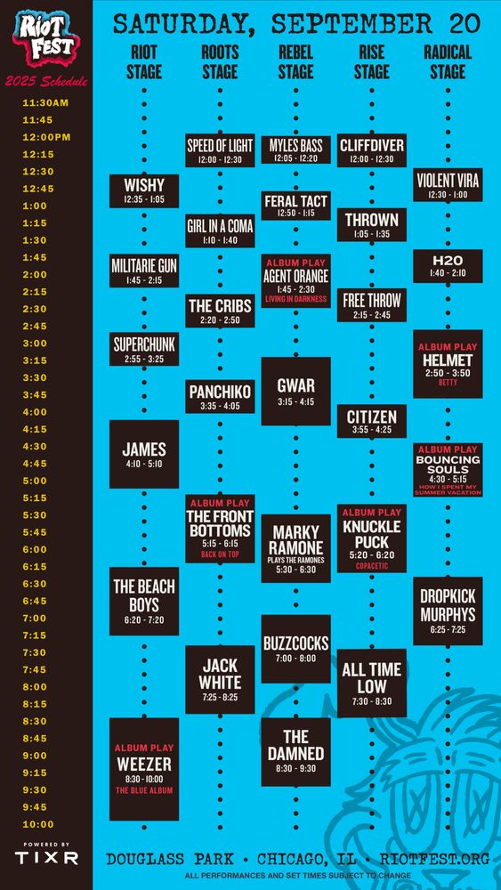 GWAR, The Buzzcocks, The Damned at Rebel Stage — September 20, 2025 concert flyer
