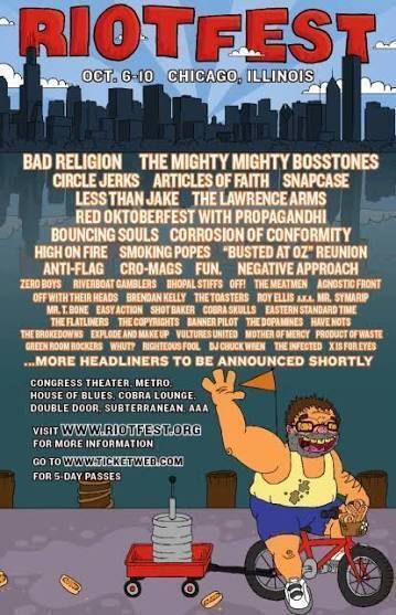 Naked Raygun, Subverts, Steve Bjorklund, and others at The Double Door in Chicago, IL — October 6, 2010 concert flyer
