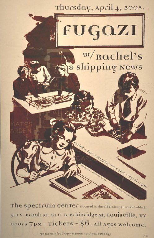 Fugazi at Spectrum Center in Louisville, KY — April 4, 2002 concert flyer