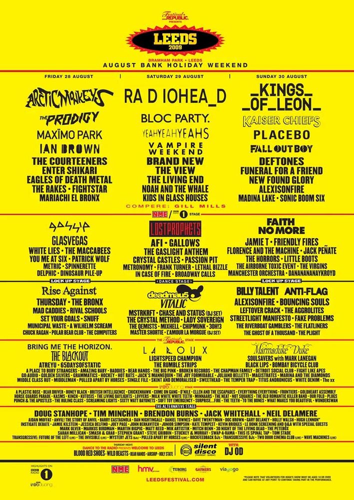 Fake Problems at Bramham Park — August 30, 2009 concert flyer