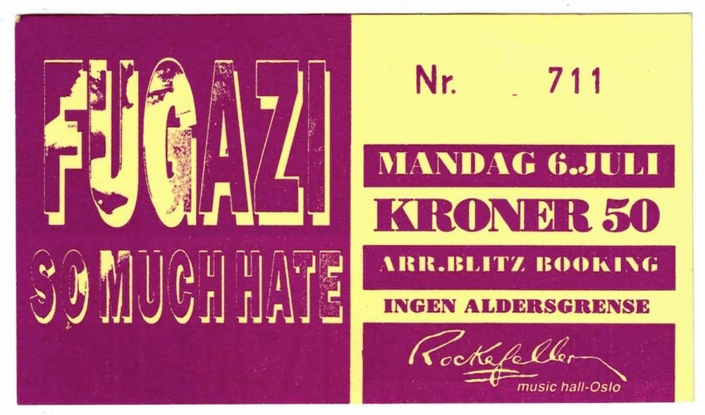 Fugazi at Rockerfeller — July 6, 1992 concert flyer
