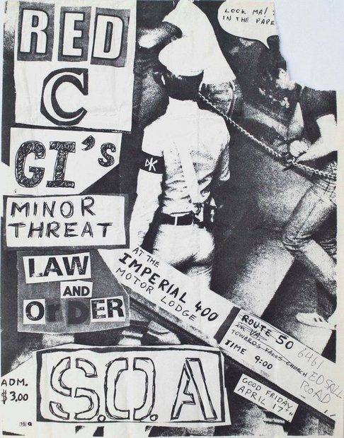 Red C, Government Issue, Minor Threat, and others at Imperial 400 Motel — April 17, 1981 concert flyer