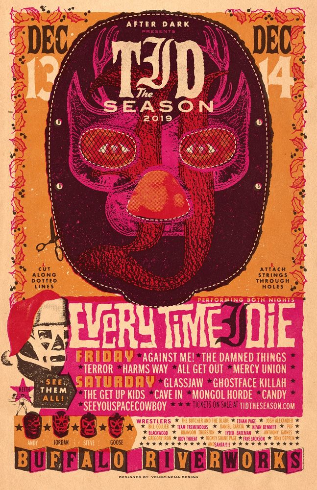Against Me!, Every Time I Die, Terror, and others at Buffalo RiverWorks in Buffalo, NY — December 13, 2019 concert flyer