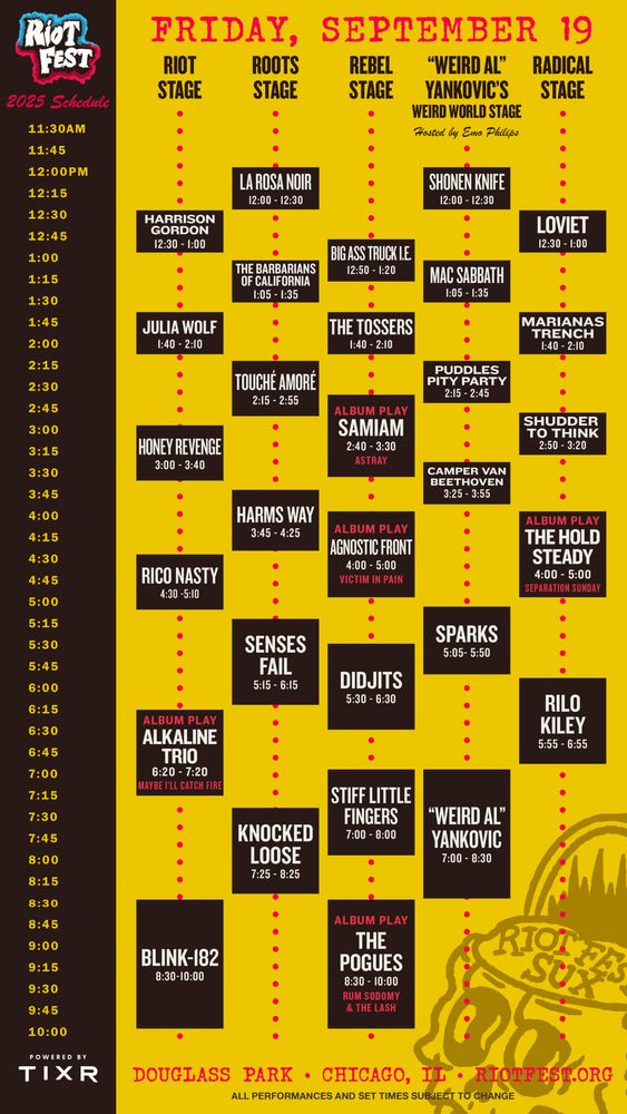 Samiam, Pegboy, The Damned at Rebel Stage in Chicago, IL — September 19, 2025 concert flyer
