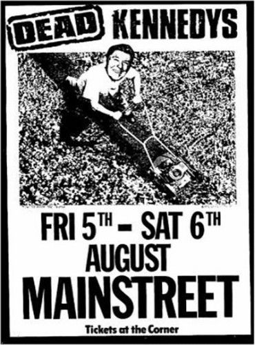 Dead Kennedys, No Tag at Mainstreet — August 6, 1983 concert flyer