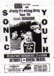 Sonic Youth, Royal Trux at Riviera Theater in Chicago, IL — October 5, 1992 concert flyer Sonic Youth, Royal Trux at Riviera Theater in Chicago, IL — October 5, 1992 concert flyer