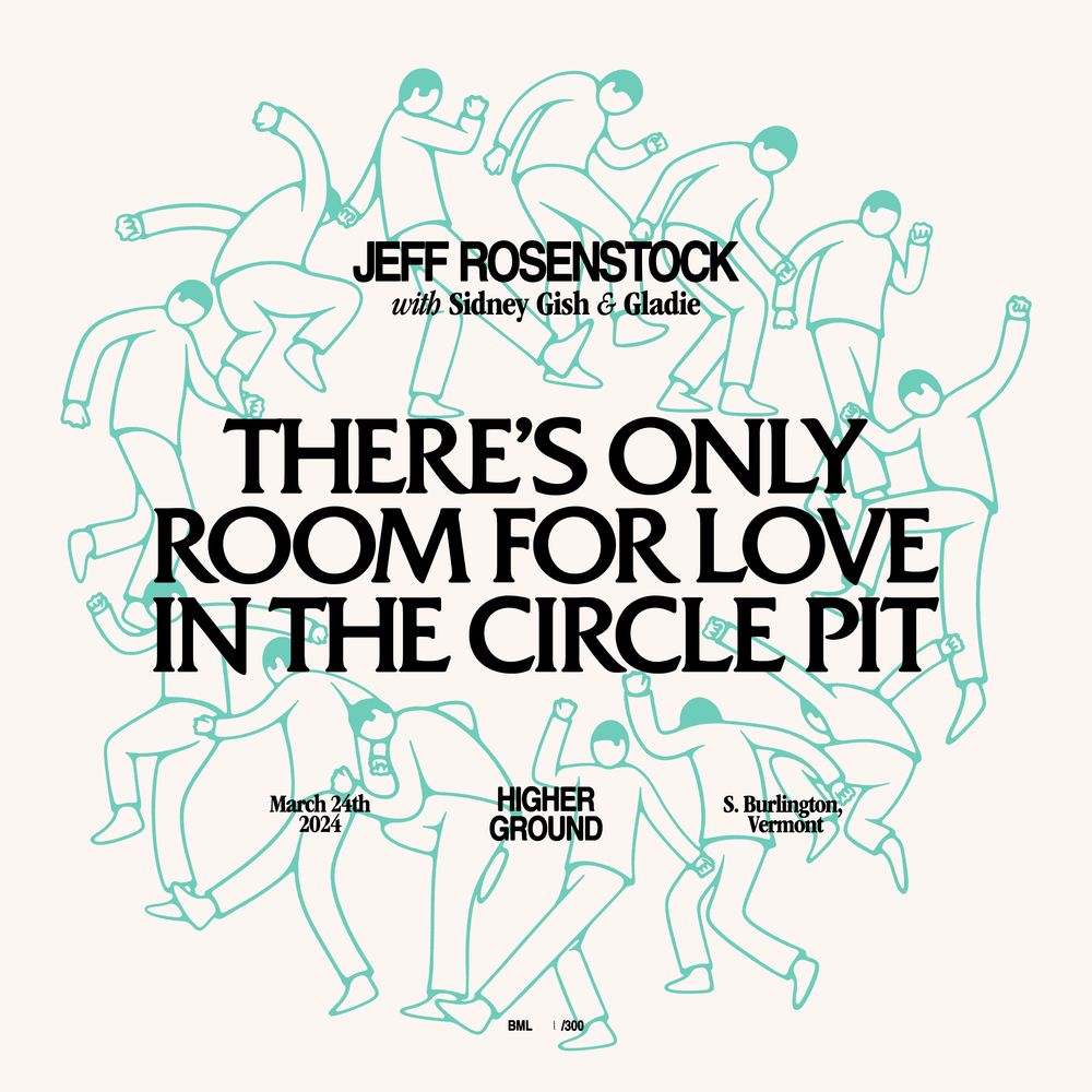 Jeff Rosenstock, Sidney Gish, Gladie at Higher Ground in South Burlington, VT — March 24, 2024 concert flyer