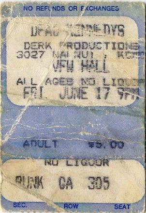 Dead Kennedys, Mortal Micronotz, Fang, and others at VFW 18 — June 17, 1983 concert flyer