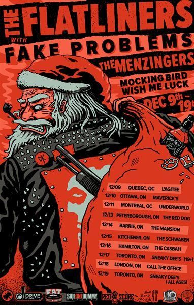 The Flatliners, Fake Problems, The Menzingers, and others at L'AgitéE — December 9, 2010 concert flyer
