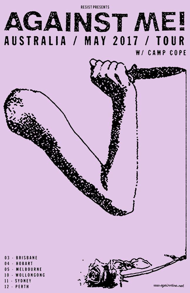Against Me!, Camp Cope at The Triffid in Brisbane, Australia — May 3, 2017 concert flyer Against Me!, Camp Cope at The Triffid in Brisbane, Australia — May 3, 2017 concert flyer