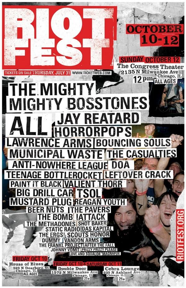 The Ergs!, The Mighty Mighty Bosstones, The Horrorpops, and others at Congress Theater in Chicago, IL — October 12, 2008 concert flyer