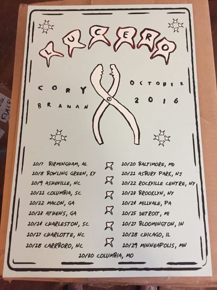 Lucero, Cory Branan at Mr Small's in Millvale, PA — October 24, 2016 concert flyer