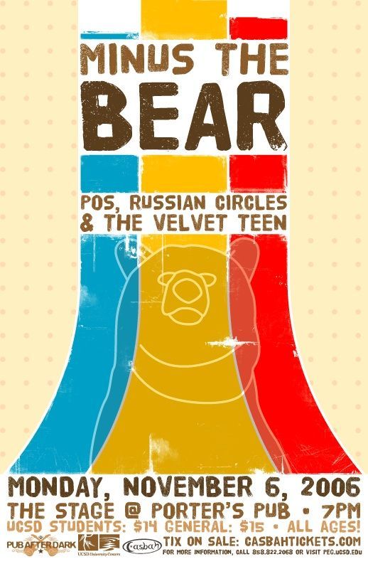 Minus the Bear, Russian Circles, P.O.S., and others at Porters Pub in La Jolla, CA — November 6, 2006 concert flyer Minus the Bear, Russian Circles, P.O.S., and others at Porters Pub in La Jolla, CA — November 6, 2006 concert flyer