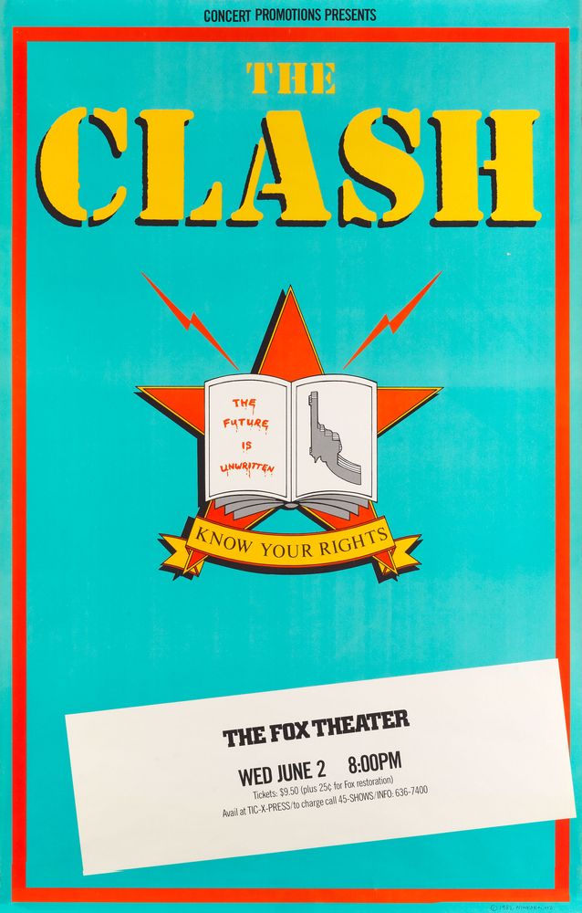 The Clash at Fox Theatre — June 2, 1982 concert flyer