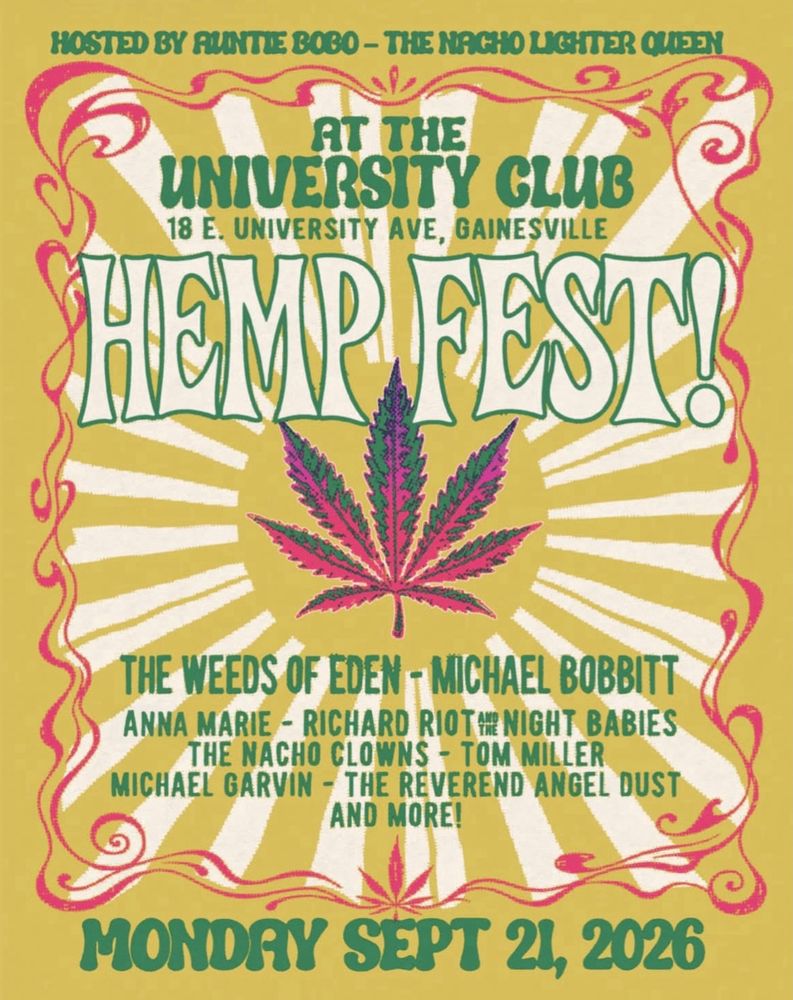 Weeds of Eden, Michael Bobbitt, Anna Marie & Friends, and others at University Club in Gainesville, FL — September 21, 2026 concert flyer