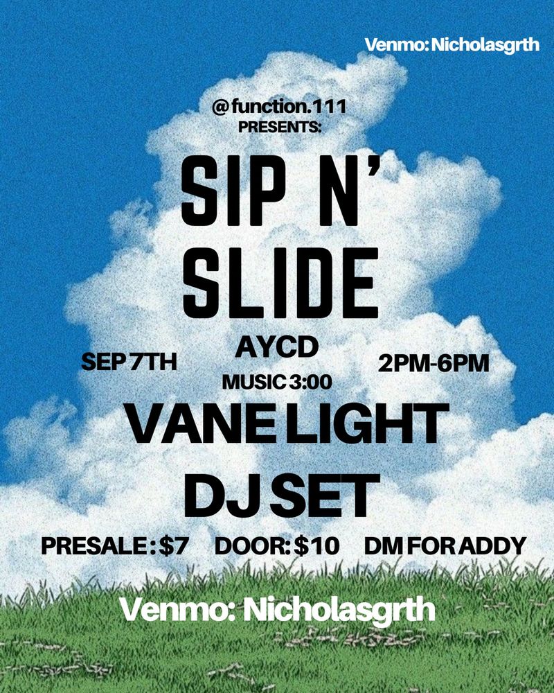 Vane Light at undisclosed venue — September 7, 2026 concert flyer